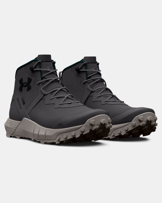Men's UA Micro G® Valsetz Trek Mid Leather Waterproof Tactical Boots, Gray, pdpMainDesktop image number 3